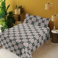thumbnail image 2 of Ambesonne Geometric Fitted & Flat Sheet with Sham 3 Pcs Set, Modern Square Pattern Art, Twin, Charcoal Grey Pale Grey, 2 of 5