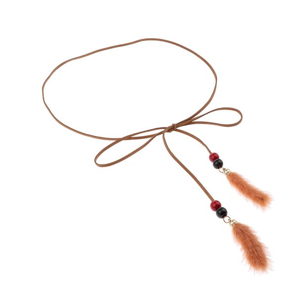Cuerda de cintura retro Cinturón de cintura Cintura delgada Estilo vintage para niñas Bronceado suave Colcomx Cinturón de cuerda de cintura para mujer ajustado