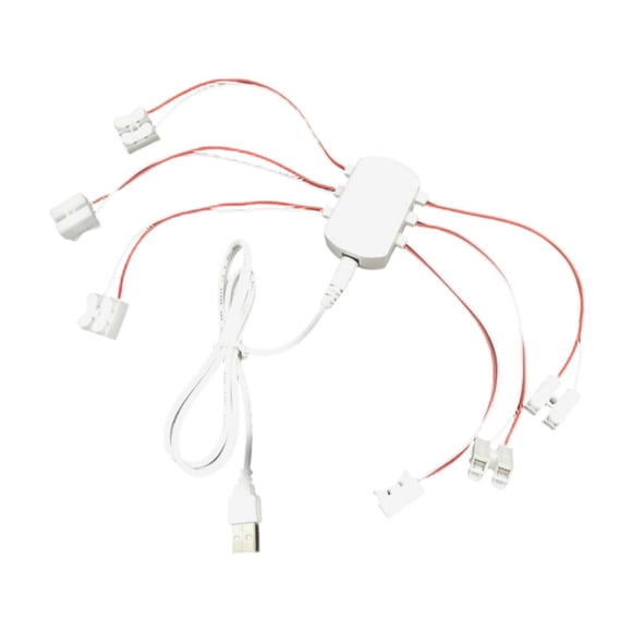 Concentrador de puerto de fuente de alimentación USB de 5 V, portátil, práctico cableado de iluminación en miniatura para 6 puertos