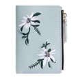thumbnail image 1 of Mini monederos de mano con bordado de flores simples para mujer carteras cortas de cuero PU tarjetero, 1 of 6