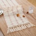 thumbnail image 6 of Fancy Homi Pink Boho Cotton Polyester Table Runner 108 inches Long, Farmhouse Macrame Table Runners with Tassels for Home Party Bohemian Rustic Bridal Shower Kitchen Dining Decor 12x108 inches, 6 of 7
