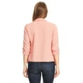 thumbnail image 4 of Women's Fitted Waist Length Jacket Open Front Draped Neck Ruched Sleeves, 4 of 5
