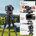 thumbnail image 4 of BEBANG 67" Camera Tripod,  Portable and Flexible Tripod with Clip and Adapter, Porfessional Aluminum Tripod Stand for Mirrorless, DSLR, Phone, Camcorder, Spotting Scopes, Binoculars, Telescope, 4 of 13