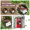 thumbnail image 3 of PENGXAING Geometric Polyester Wedding Green Leaves Wreath  with Welcome Sign 17” (Green), 3 of 10
