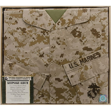 Uniformed Scrapbooks MARSBK01 U. S. Marine Keepsake Post Bound Album 12 inch x 12 inch - Desert Camo