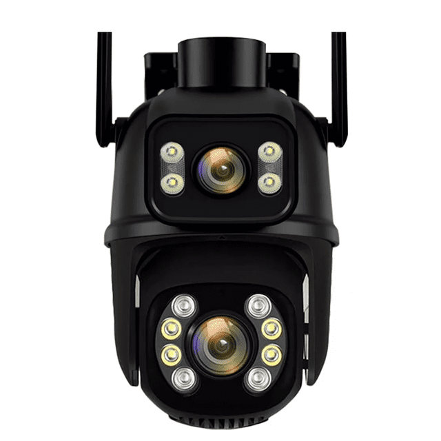 "Cámara De Seguridad Wifi Exteriores 8mp Con Tarjeta Sd 128gb negra "