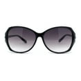 thumbnail image 2 of Womens Floral Jewel Hinge Dimensional Bevel Cut Butterfly Sunglasses Black - Smoke, 2 of 4