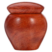 OFFIGAM Wooden Tea Canister with Airtight Lid, Dark Red Rosewood Storage Container, 3.15 x 4.72 Inches, Kitchen and Pantry Organizer