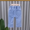 thumbnail image 6 of Esaierr Baby Girls Denim Bell Bottom Jeans Vintage 1-6 Years Toddler Kid Flare Pants Jeans Little Bottoms Leggings Pants, 6 of 10
