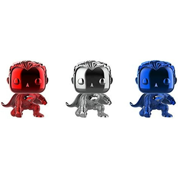 DC Funko POP! Heroes Superman Vinyl Figure 3-Pack [Chrome Red, White & Blue]