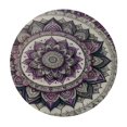 thumbnail image 2 of PIKWEEK  Round Fitted Tablecloth Boho Ethnic Flower Round Table Cloth with Elastic Edged Purple Waterproof Wipeable Table Cover, 2 of 7