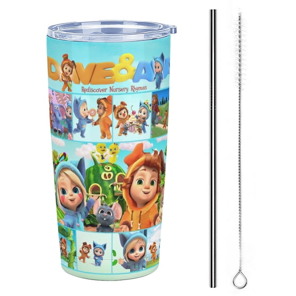Dave and AVA Stainless Steel Tumbler Cup 20 oz with Lid Double Walled Insulated Travel Coffee Cup Keeps Drinks Cold & Hot