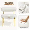 thumbnail image 5 of Topeakmart Modern Boucle Accent Chair with Gold Metal Legs for Living Room, White, 5 of 7