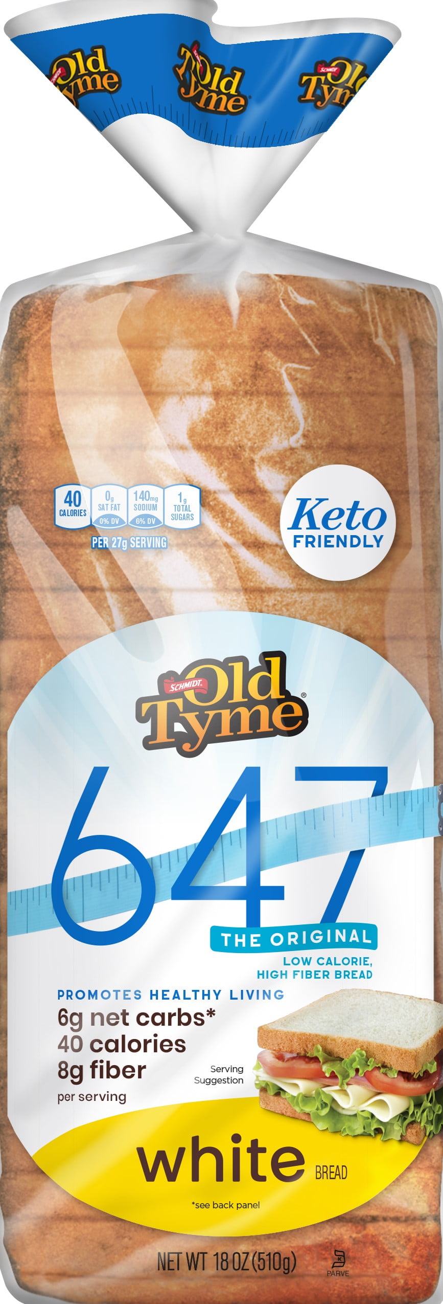 Schmidt Old Tyme 647 White Bread Loaf, 18 oz, 18 Count