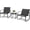 Black, variant on SOLAURA 3 Piece Patio Rocking Bistro Set Outdoor Textilene Fabric Chairs and Glass Table Set for Lawn, Garden, Balcony, Poolside, Grey