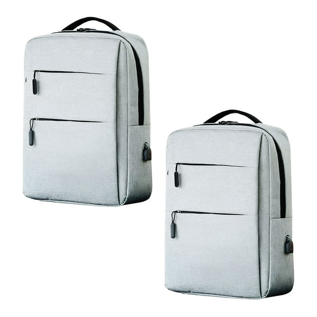 Set de 2 Mochilas Color gris ejecutiva unisex ideal para laptop PERFECT SPACE