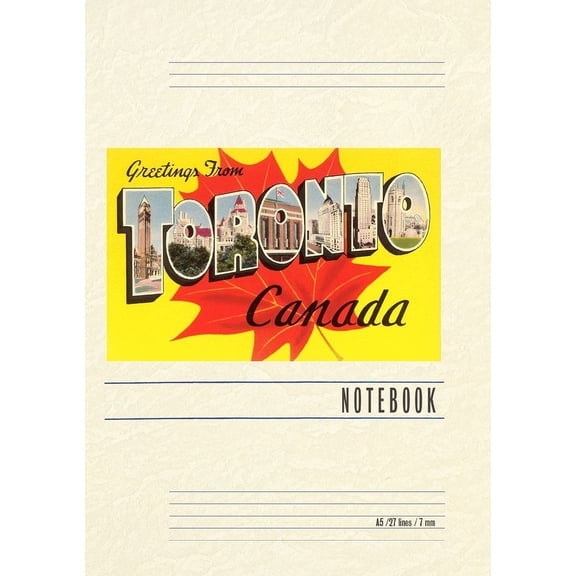 Vintage Lined Notebook Greetings from Toronto, Canada (Paperback)