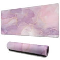 thumbnail image 1 of Large 31.5x11.8in Pink Gold Marble Desk Mat - Mouse Pad & Laptop Protector, 1 of 7