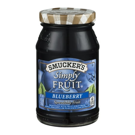 (3 Pack) Smucker's Simply Fruit Blueberry Spreadable Fruit, 10
