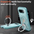 thumbnail image 5 of for Google Pixel 9A Case,Compatible with MagSafe,2 Pack Glass Screen Protector,Built-in KickStand Grip Ring,Heavy Duty Military Grade Shockproof Rugged Phone Cover For Pixel 9A 6.3"(Baby Blue), 5 of 5