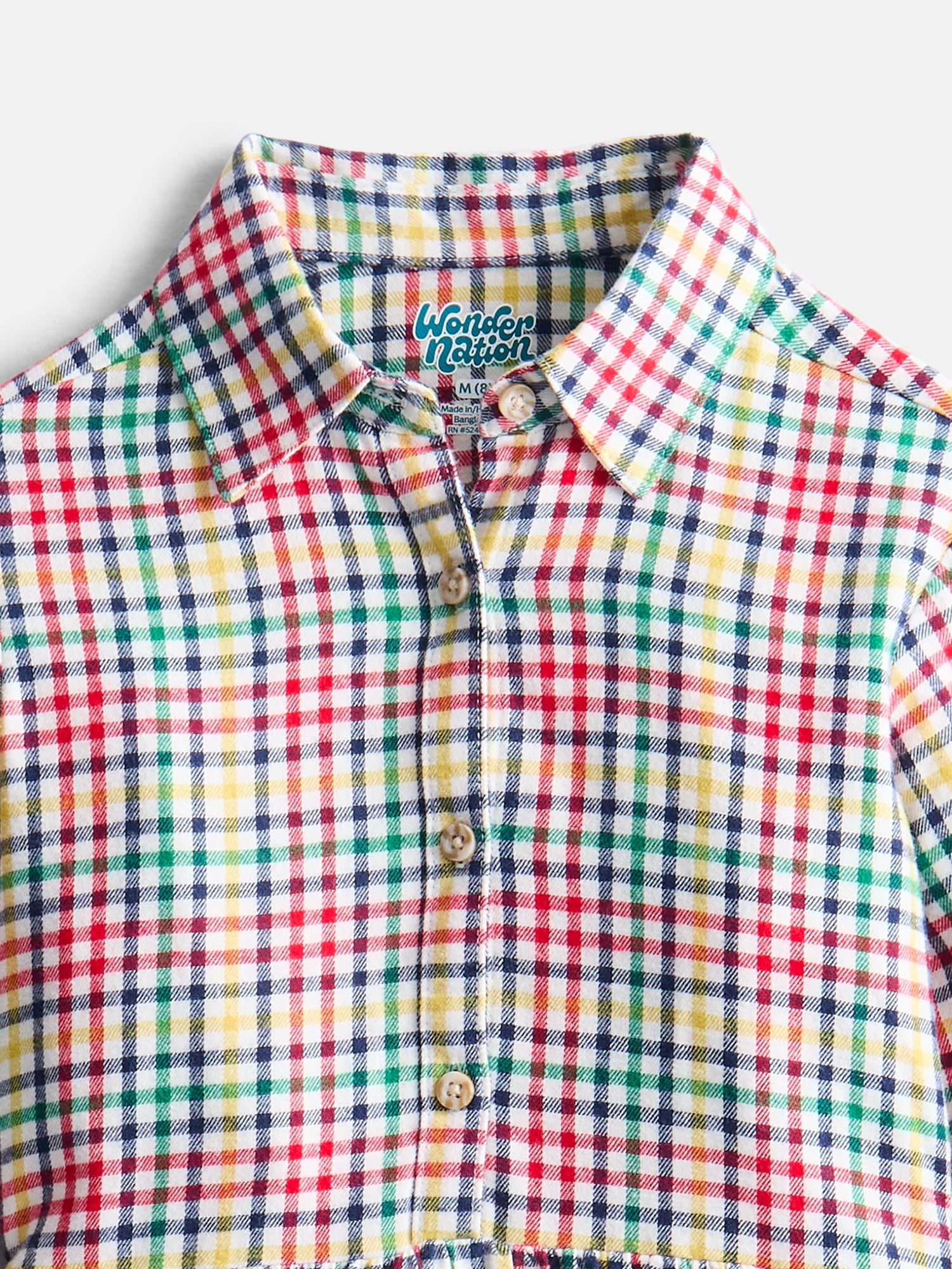 Wonder Nation Girls Cotton Shirt Dress, Sizes XS-XXL