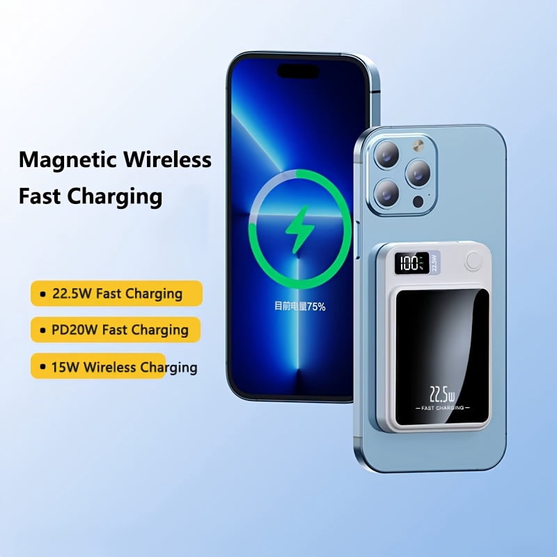 Magnetic Wireless Power Bank 10000mAh Super Fast Charge Portable External Battery PowerBank Adapter for iPhone Huawei