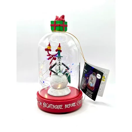 Disney’s Nightmare Before Christmas Jack Snowman Glass Light-Up Decor NEW