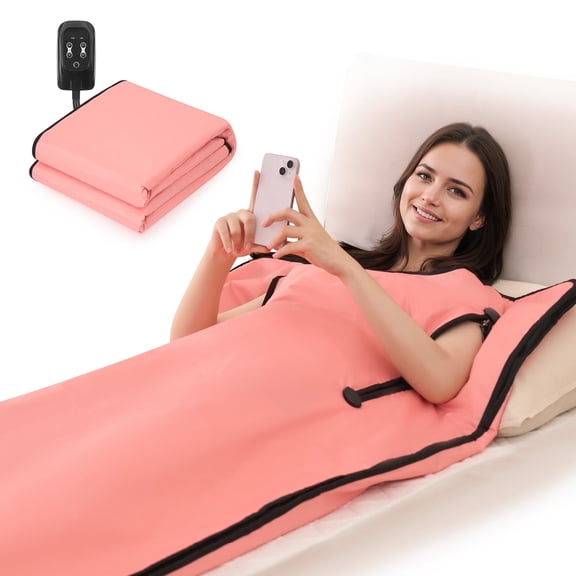 Naipo Infrared Sauna Blanket, Portable Home Sauna for Body Relaxation, 6 ft x 2.6 ft, Pink