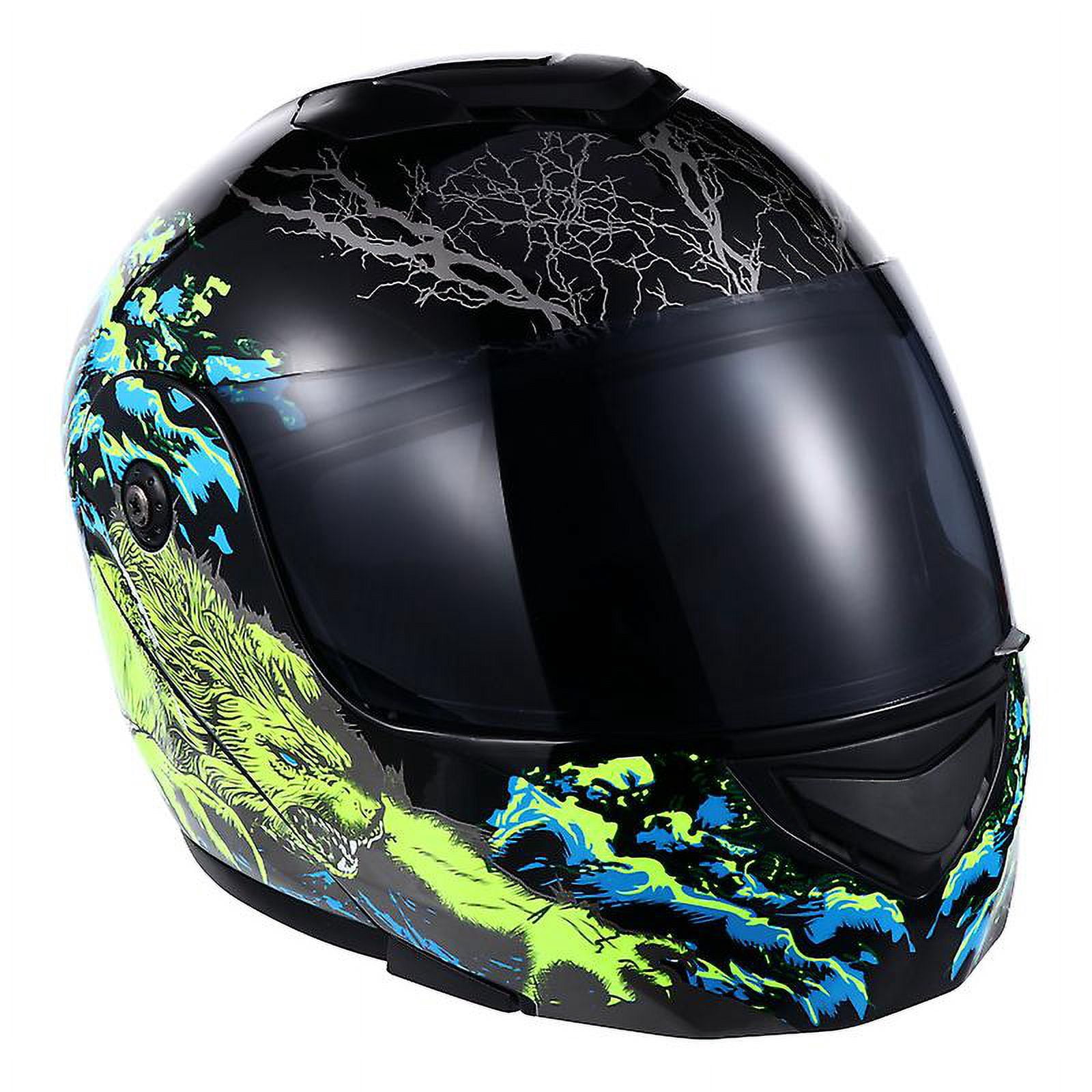 Aubao 813 Full Face Motorcycle Helmet – Adult, Refurbished, Dark Tinted Visor, DOT