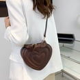 thumbnail image 3 of Stylago Small Crossbody Purses for Women Heart Shaped Handbags Leather Cute Shoulder Zipper Bag Mini Tote for Ladies Gift Brown, 3 of 5