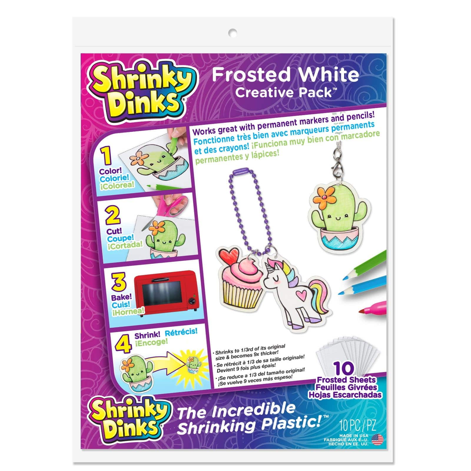 12 Packs 10 ct. (120 total) Shrinky Dinks® Frosted White Creative Pack