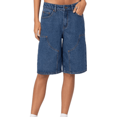 Xsylife Women’s Bermuda Denim Shorts Casual Low Waist Wide Leg Jean Shorts Going Out Trousers