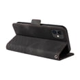 thumbnail image 6 of ELEHOLD For iPhone 11 Leather Wallet Phone Case, Embossed Diamond Folio Flip Cover, Card Holder Cash Slot, Stand Support, Wrist Strap Lanyard -Black, 6 of 10