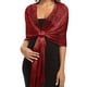 thumbnail image 1 of Sparkling Metallic Shawls Round Buckle Tassel Wraps Scarf For Evening Party Dresses Wedding Party, 1 of 5