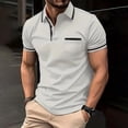 thumbnail image 2 of SHIXIAOO T-Shirt à Col à Revers pour Homme de Printemps, Chemise de Base, Chemise à Manches Courtes, Haut Patchwork, Haut d'Entraînement pour Hommes, Chemises à Col Long pour Hommes, 2 of 5