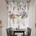 thumbnail image 3 of Purple Flowers Balloon Curtains for Windows, Bedroom Curtains 54 Inch Length, Weeping Spring Floral Bicycle Retro Art Tie Up Curtains Panels Thermal Insulated Bathroom Curtains Window 42"x54", 3 of 8