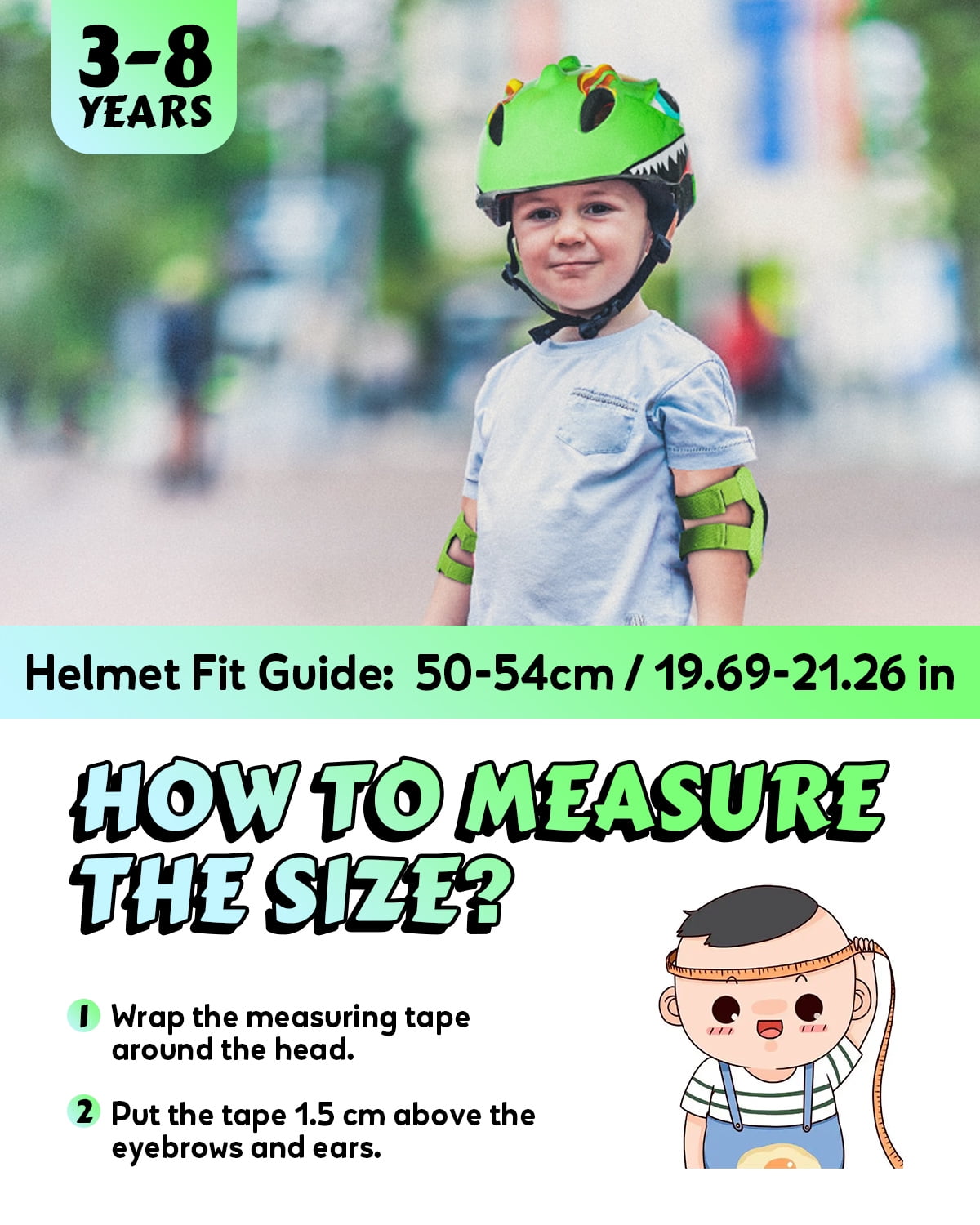 VICTGOAL Toddler Kids Bike Helmet Lightweight Children Dinosaur Bicycle Helmet for Boys and Girls Age 3-8 for Multi-Sport Scooter Cycling Skating
