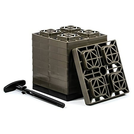 Camco 44523 Brown 2x2 Fasten Leveling Block