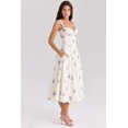 thumbnail image 4 of Women's Pink Floral Lace Trim Spaghetti Strap Midi Dress Sweetheart Corset Waist A‑Line Vintage Party Wedding Guest Dress, 4 of 7