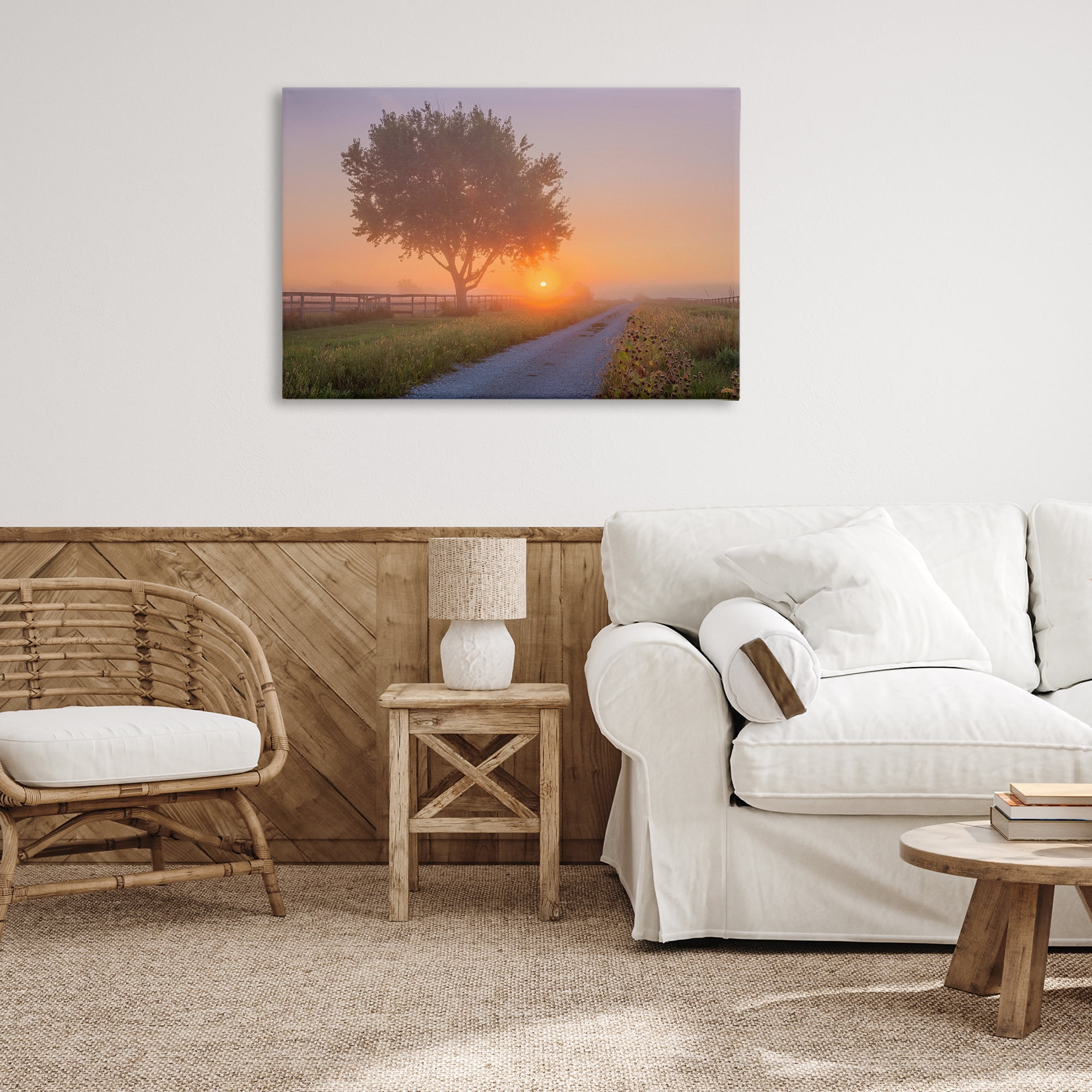 Stupell Industries Flower Lined Path Landscape & Nature Photography Wrapped Canvas Art Print Wall Art, 36 x 24