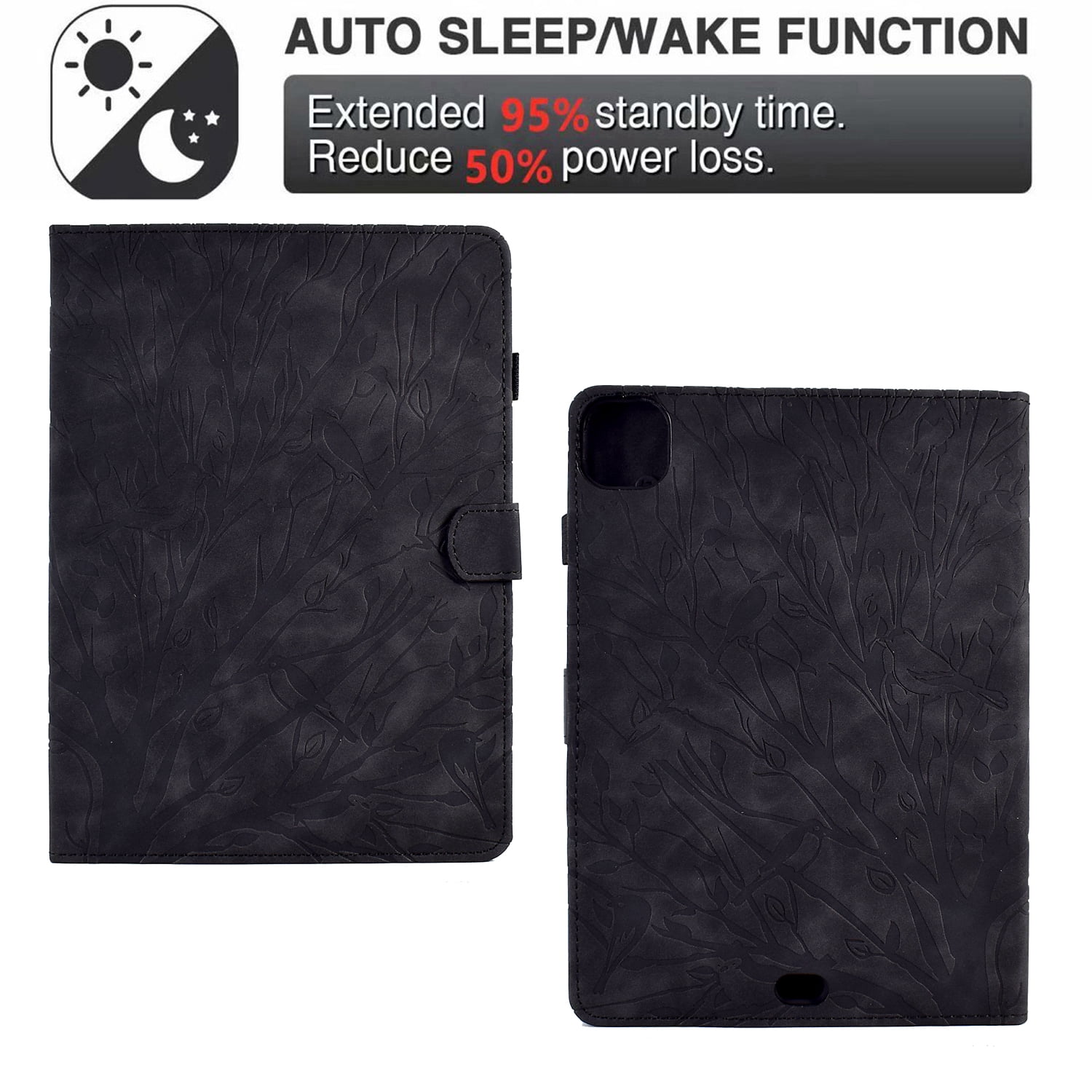 Decase Case for Apple iPad Pro 11-inch (M4) 2024 with Stand/Pencil Holder/Pockets,PU Leather Multi-Angle Viewing Stand Flip Case with Card Slot, Magnetic Clasp for iPad Pro 11-inch (M4) 2024,Black