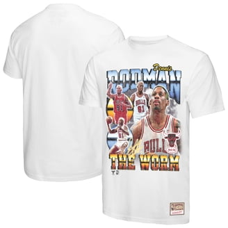 T-shirt Pour Homme Mitchell & Ness Scottie Pippen Red Chicago Bulls Hardwood Classics Name And Number Player T Shirt