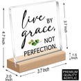 thumbnail image 2 of Inspirational Office Home Desk Decor,Live by Grace Not Perfection Motivational Sign Acrylic Plaque With Wooden Stand Sign Home Tabletop Office Desk Sign Gift for Women Men Cowoker Friend Family, 2 of 8