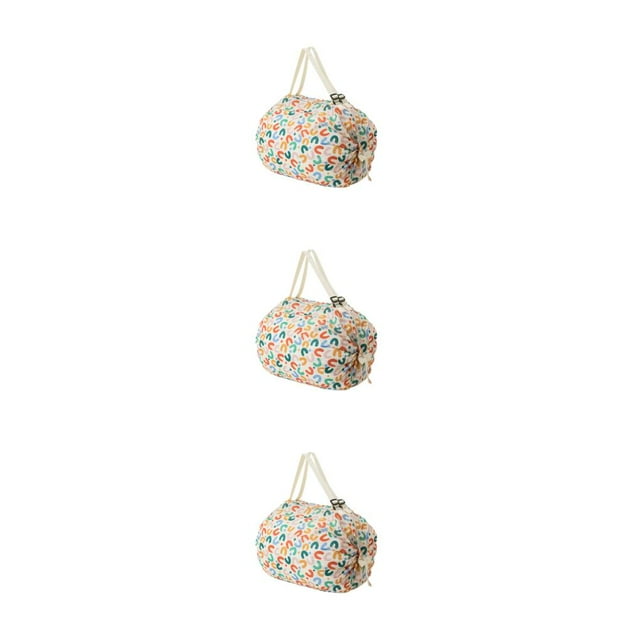 kurtrusly Sac de Rangement Réutilisable Pliable Écologique et Polyvalent Sac de Courses Imperméable en Polyester pour Voyage Sac de Plage Sac à Main Lettre C 3Set