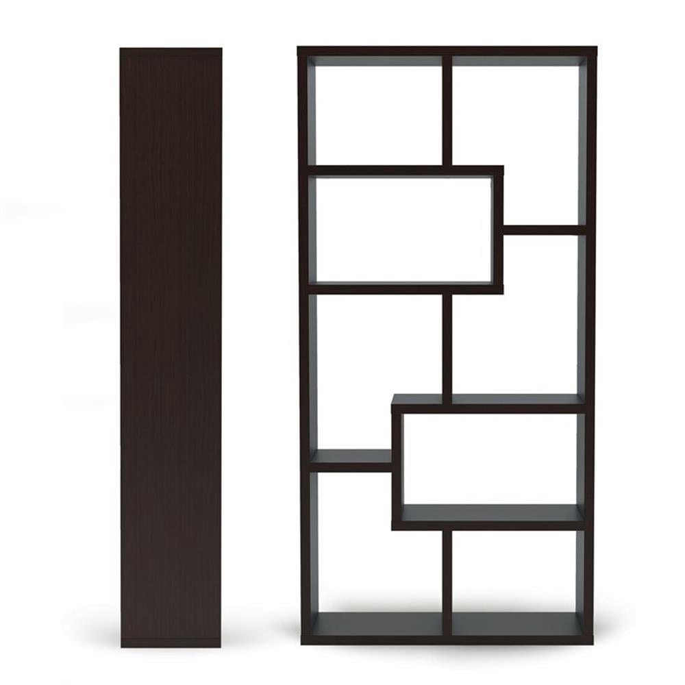 Furniture of America Adeo Contemporary Wood 10-Shelf Bookcase in Walnut