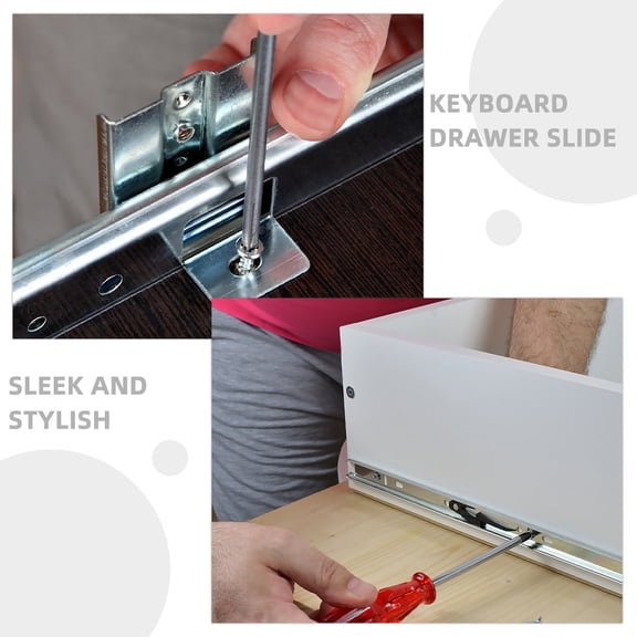 FOMIYES 1Set Cabinet Drawer Slides Plated Silver Heavy Duty Steel Full Extension Drawer Guides