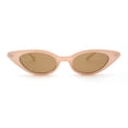 thumbnail image 3 of Womens Retro Gold Metal Arm Micro Cat Eye Indie Snug Sunglasses Pink Brown, 3 of 4
