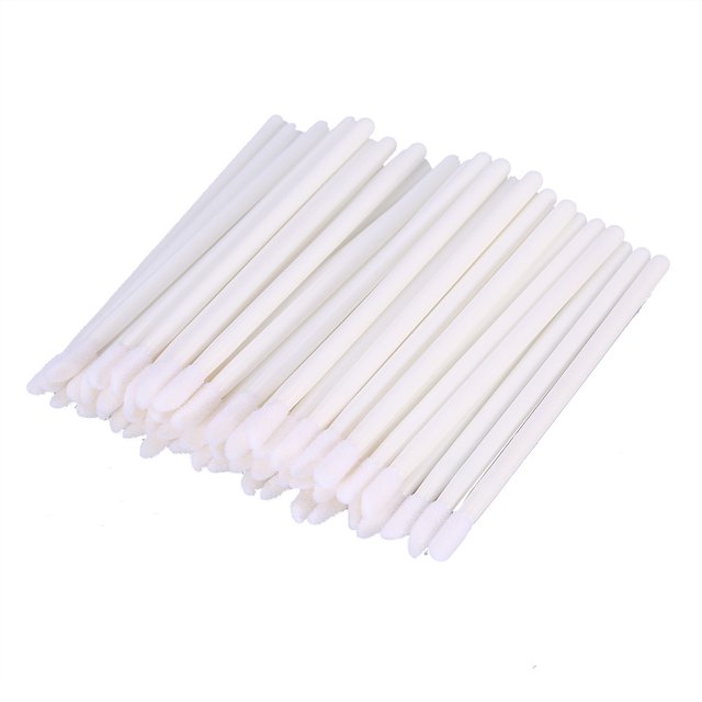 Pincel de maquillaje, 50PCS/Set Pincel de labios desechable Herramienta de maquillaje Pincel cosmético Diseño aerodinámico