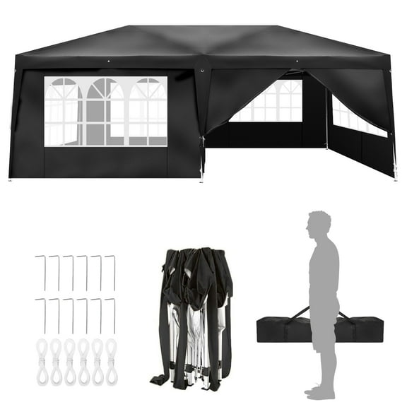 Ktaxon 10'x20' Pop up Party Tent Wedding Event Tent Canopy Black