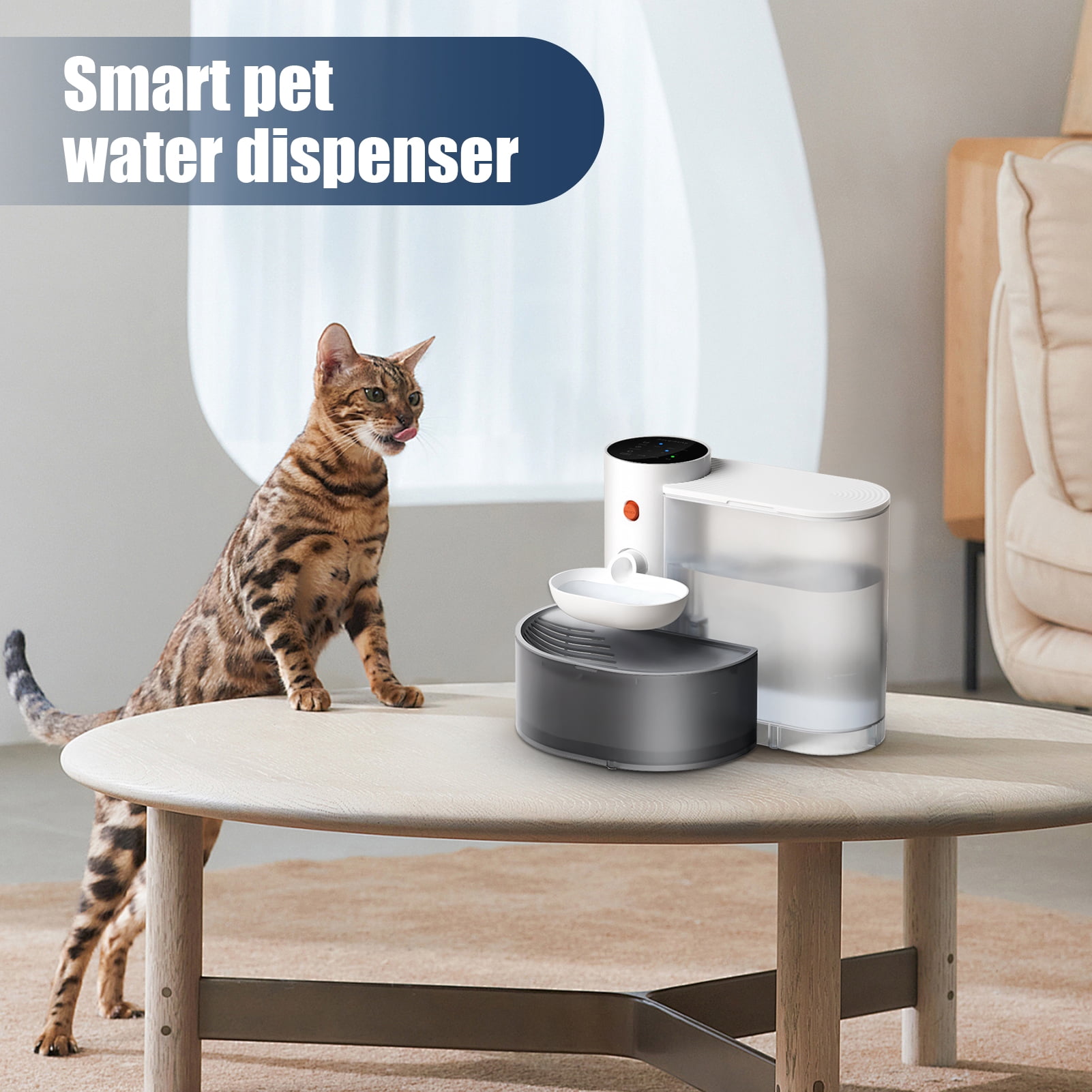 Yedigre 3000ml Smart Pet Water Fountain Automatic Cat Water Dispenser Quiet Flowing Water Feeder for Indoor Cats Dogs